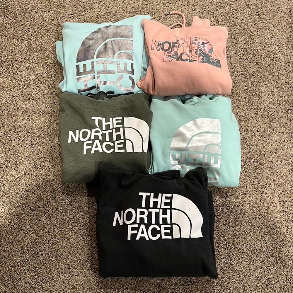 Bundle of 5 North Face Hoodies